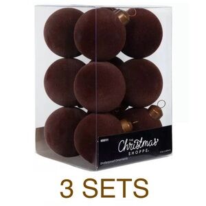 3 SETS Hobby Lobby Flocked Ornaments